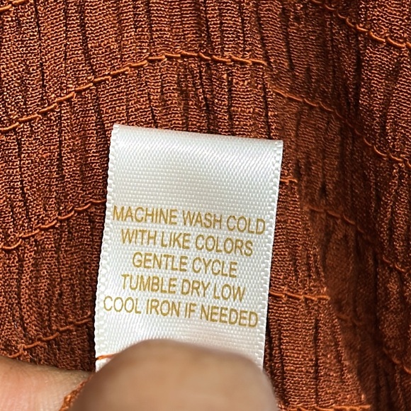 Rust Smocked Ruffle Strap midi Dress - Picture 7 of 11